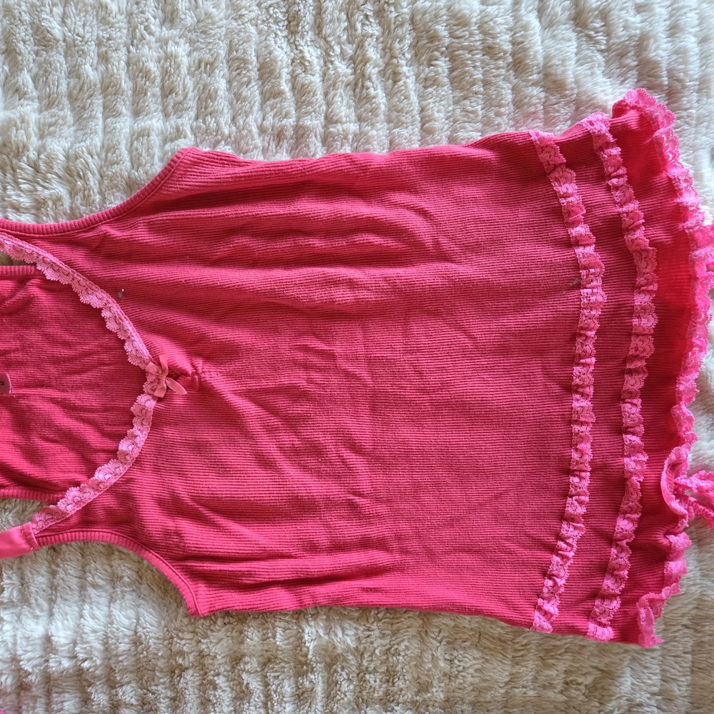 Betsey Johnson Pink Lace Trim Bra